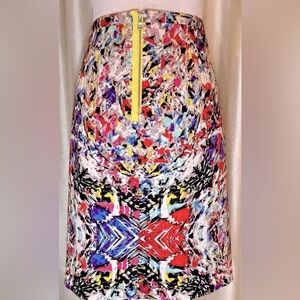 Tahari Colorful Abstract Pencil Skirt, size medium (12) #retro #dopamine_boho